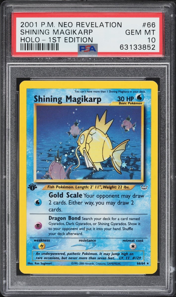 2001 Pokemon Neo Revelation 1st Edition Holo Shining Magikarp #66 PSA 10 GEM MINT