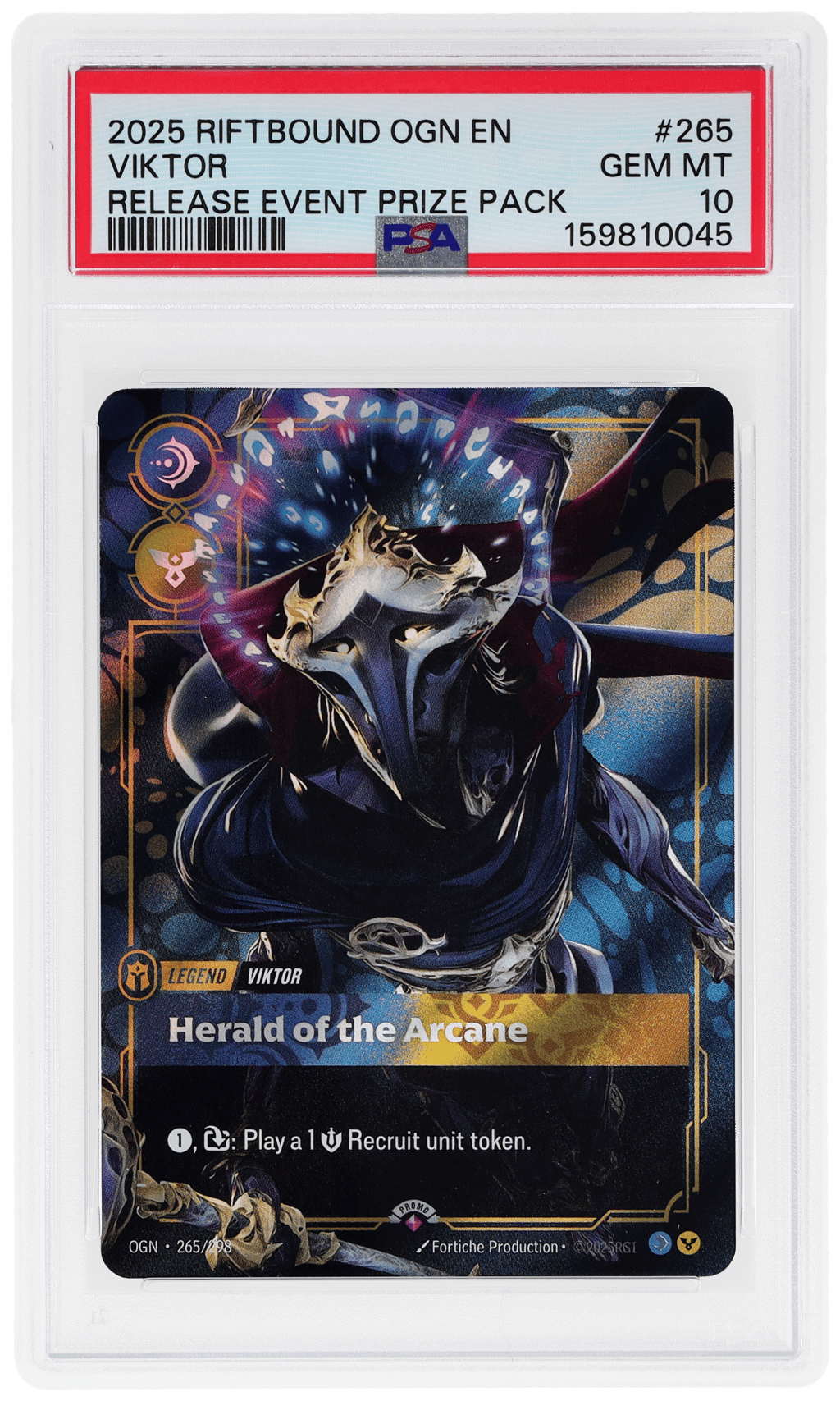 2025 Riftbound League of Legends Origins Release Event Prize Pack Viktor #265 PSA 10