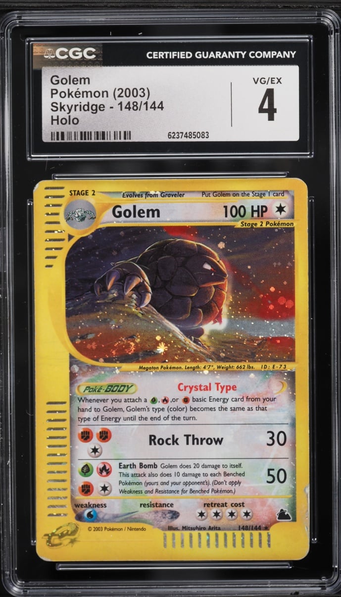 2003 Pokemon Skyridge Holo Crystal Golem #148 CGC 4 VGEX
