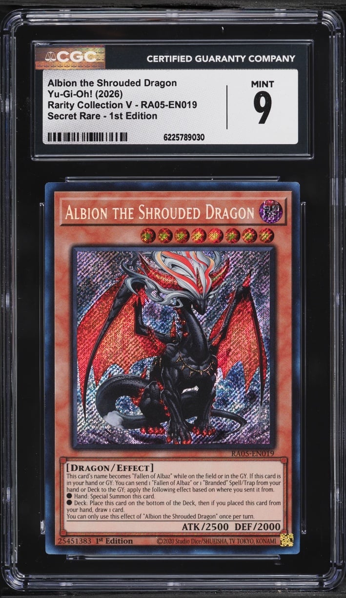 2026 Yu-Gi-Oh! RA05 1st Edition Secret Rare Albion Shrouded Dragon #RA05-EN019 CGC 9 MINT