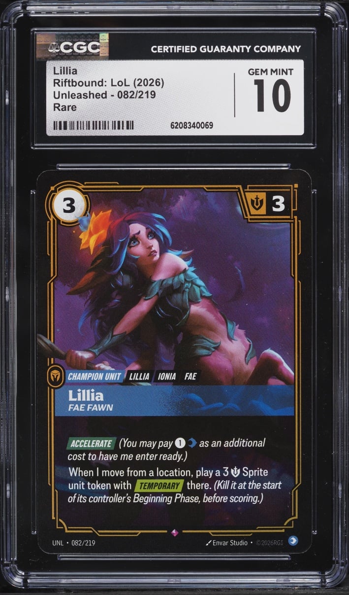 2026 Riftbound: LoL Unleashed Lillia #082 CGC 10 GEM MINT