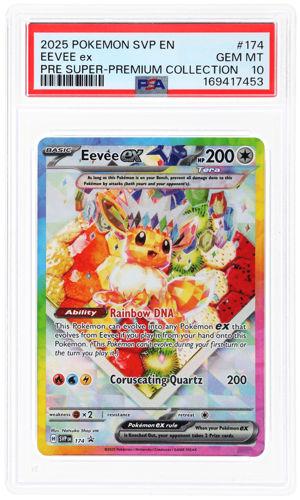 2025 Pokemon Scarlet and Violet Black Star Promo Prismatic Evolutions Super Premium Collection Eevee Ex #174 PSA 10