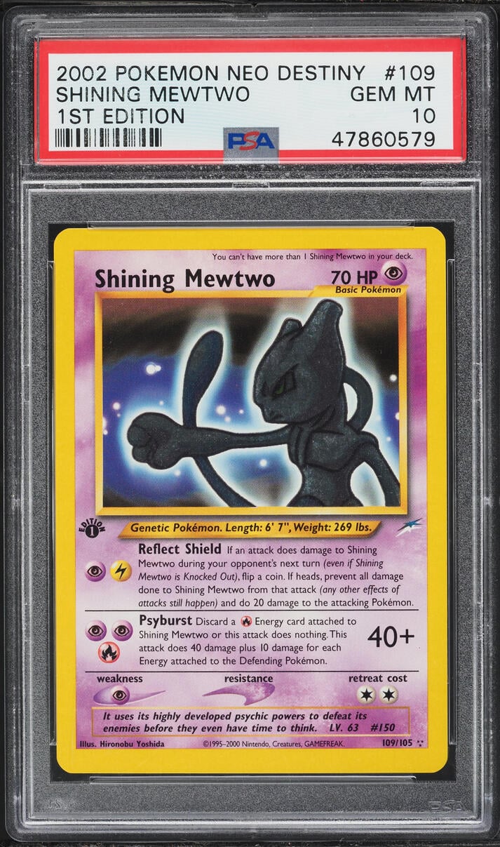 2002 Pokemon Neo Destiny 1st Edition Shining Mewtwo #109 PSA 10 GEM MINT