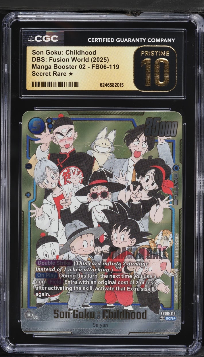 2025 Dragon Ball Super Fusion World Manga Booster 2 Gold Son Goku Childhood SCR CGC 10 PRISTINE