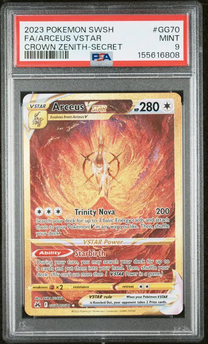 2023 #GG70 Full Art/Arceus Vstar PSA 9 Sword and Shield Crown Zenith — Uncommon