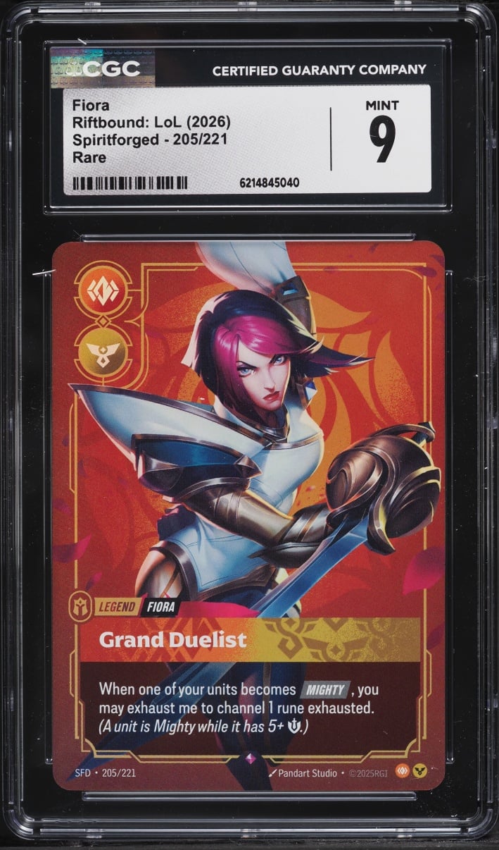 2026 Riftbound League Of Legends LoL Spiritforged Fiora #205 CGC 9 MINT