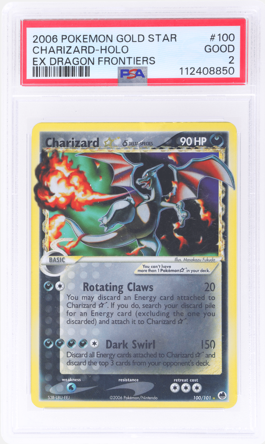 2006 Pokemon Ex Dragon Frontiers Holo Charizard #100 PSA 2