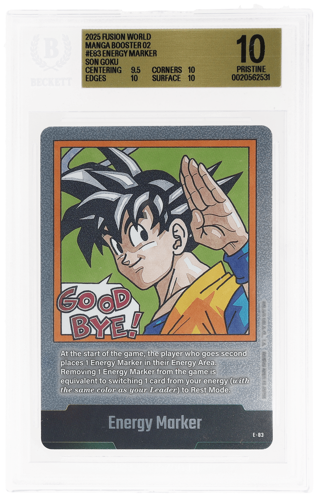 2025 Dragon Ball Fusion World Manga Booster 02 Volume 35 Cover Energy Marker #E-83 BGS 10