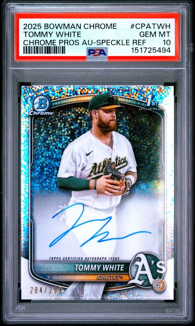 2025 #CPATWH Tommy White PSA 10 Bowman Chrome Prospect Autographs — Uncommon