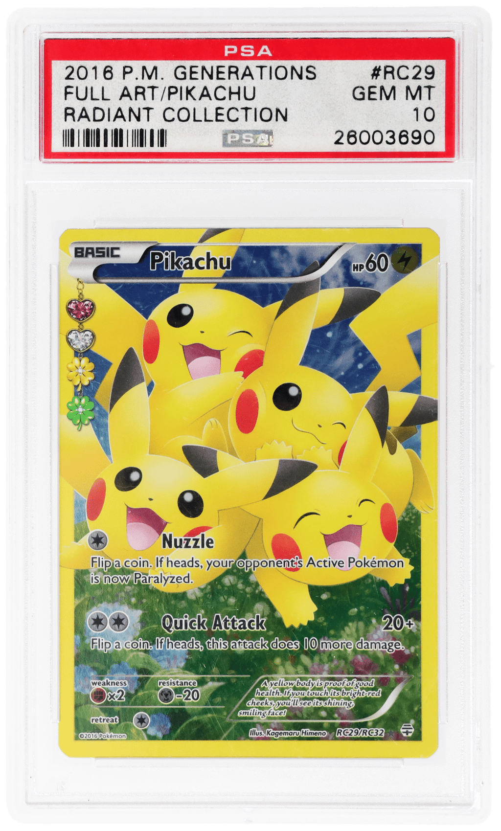2016 Pokemon XY Generations Radiant Collection Pikachu #RC29 PSA 10