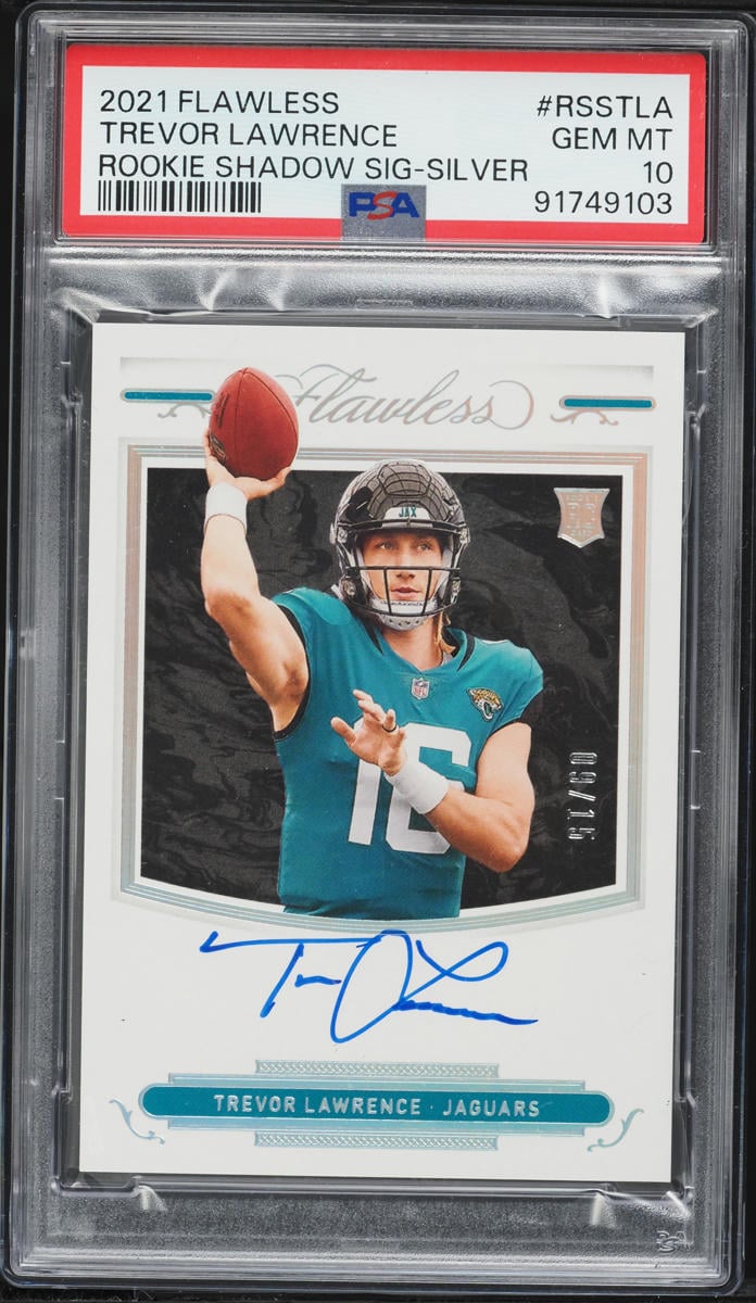 2021 Panini Flawless Shadow Silver Trevor Lawrence ROOKIE AUTO /15 PSA 10 GEM