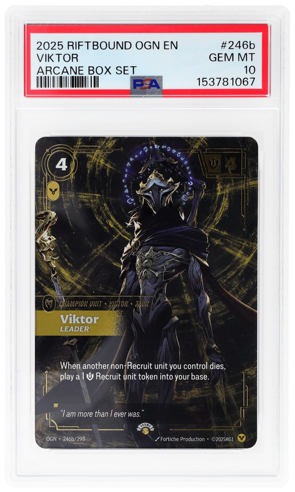 2025 Riftbound League of Legends Origins Arcane Box Set Viktor #246b PSA 10