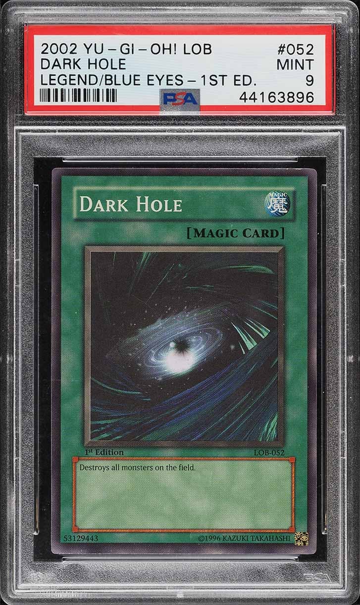 2002 Yu-Gi-Oh! Legend Of Blue Eyes 1st Edition Dark Hole #LOB-052 PSA 9 MINT