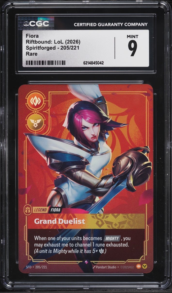 2026 Riftbound League Of Legends LoL Spiritforged Fiora #205 CGC 9 MINT