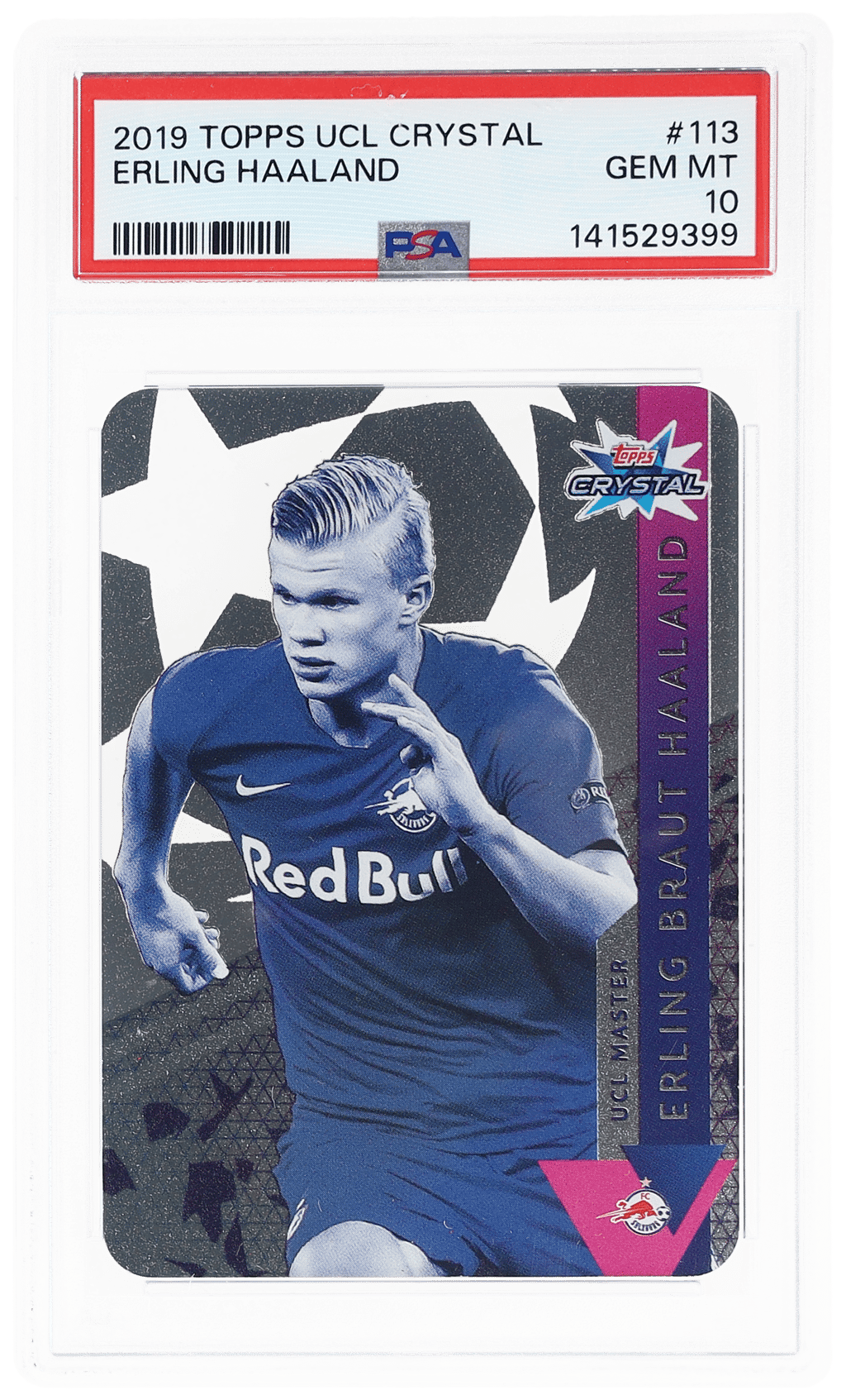 2019 Topps Crystal UEFA Champions League Erling Haaland #113 PSA 10