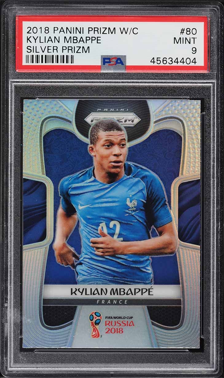 2018 Panini Prizm World Cup Silver Kylian Mbappe ROOKIE #80 PSA 9 MINT