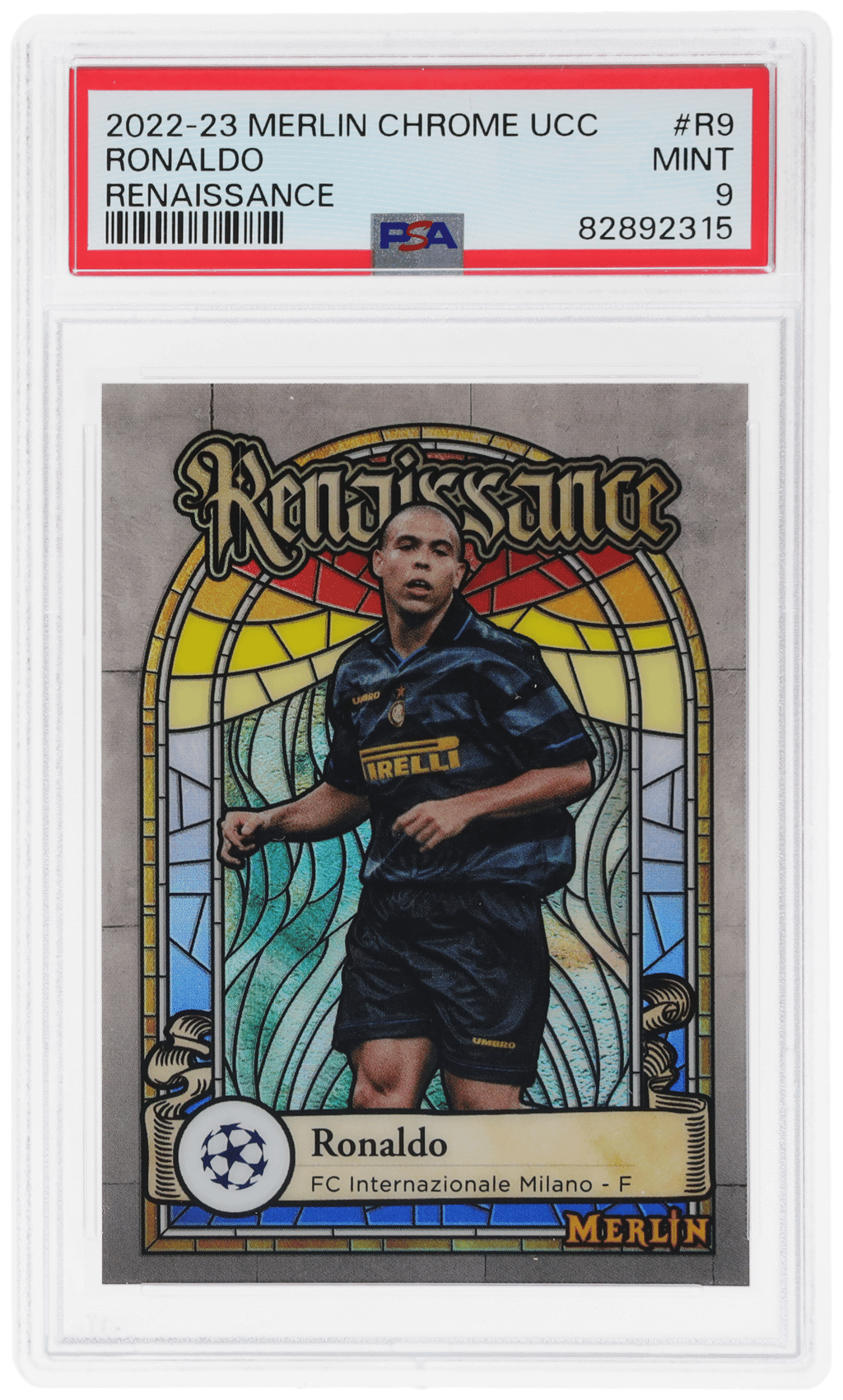 2022 Topps Merlin Chrome UEFA Club Competitions Renaissance Ronaldo #R-9 PSA 9