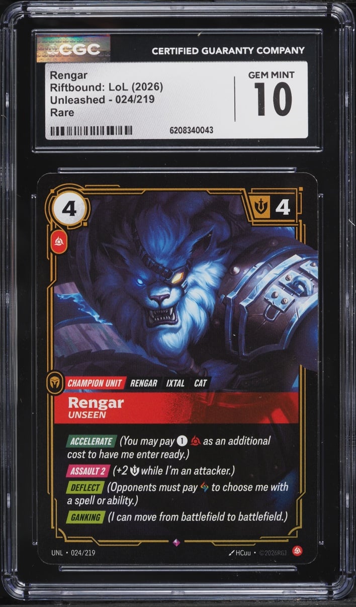 2026 Riftbound: LoL Unleashed Rengar #024 CGC 10 GEM MINT