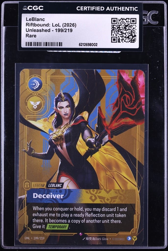 2026 Riftbound League Of Legends LoL Unleashed LeBlanc #199 CGC AUTH