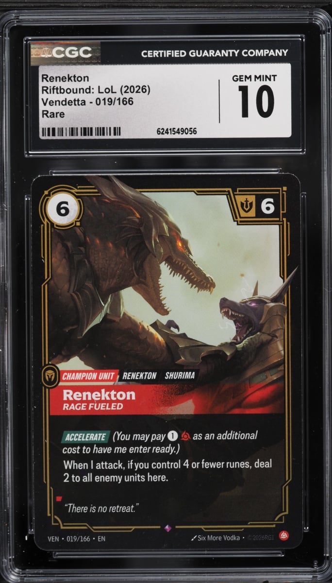 2026 Riftbound League Of Legends LoL Vendetta Renekton #019 CGC 10 GEM MINT