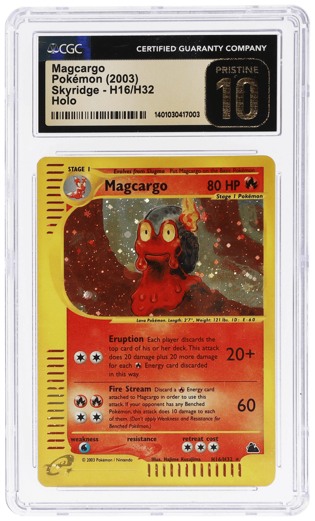 2003 Pokemon Skyridge Holo Magcargo #H16 CGC PRI