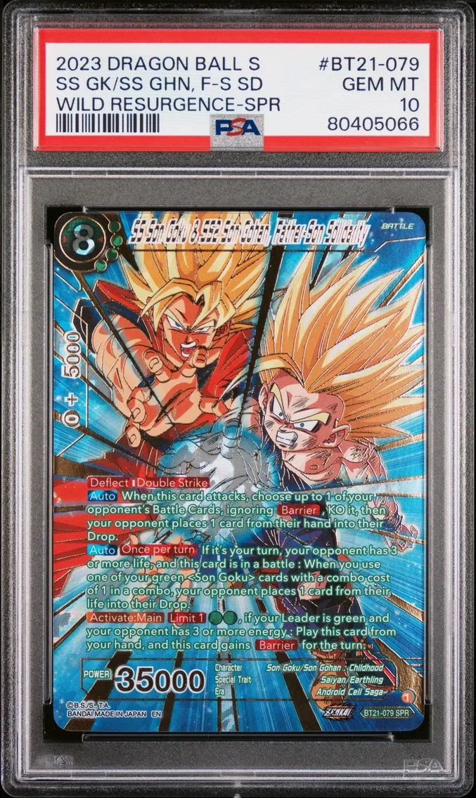 2023 #BT21-079 SS Son Goku & SS2 Son Gohan, Father-Son Solidarity PSA 10 Dragon Ball Super Card Game Series 21 Wild Resurgence — Uncommon