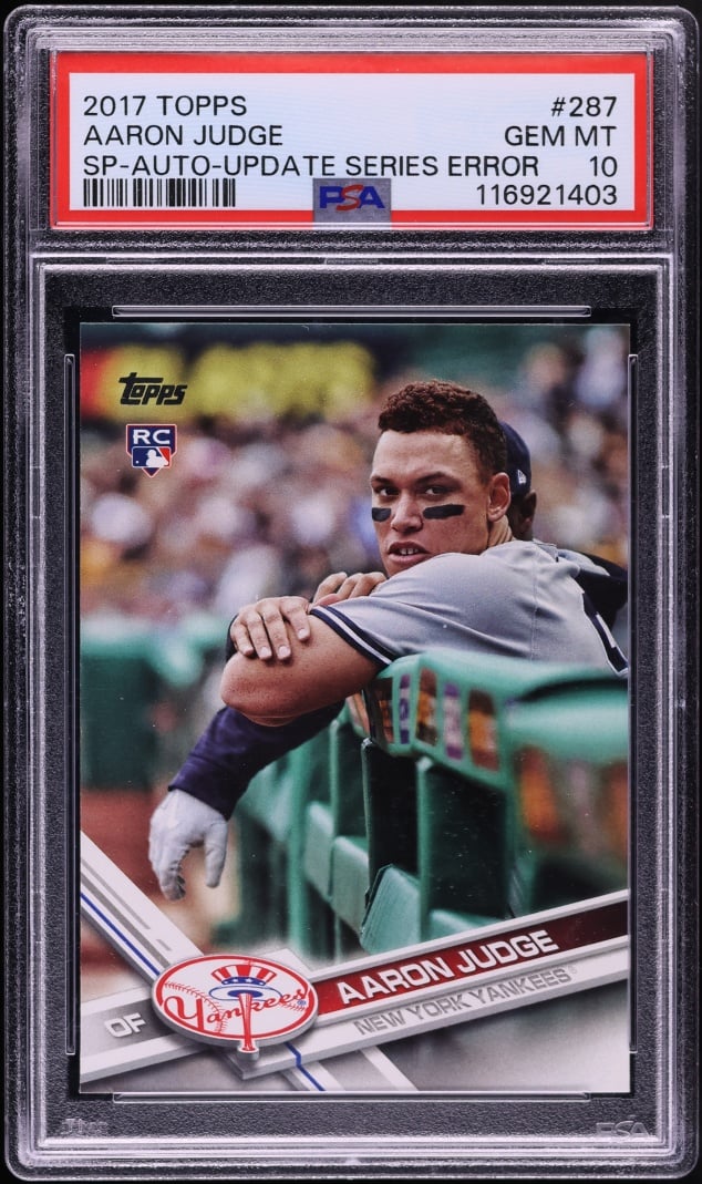 2017 Topps Leaning On Railing Aaron Judge SP ROOKIE #287 PSA 10 GEM MINT