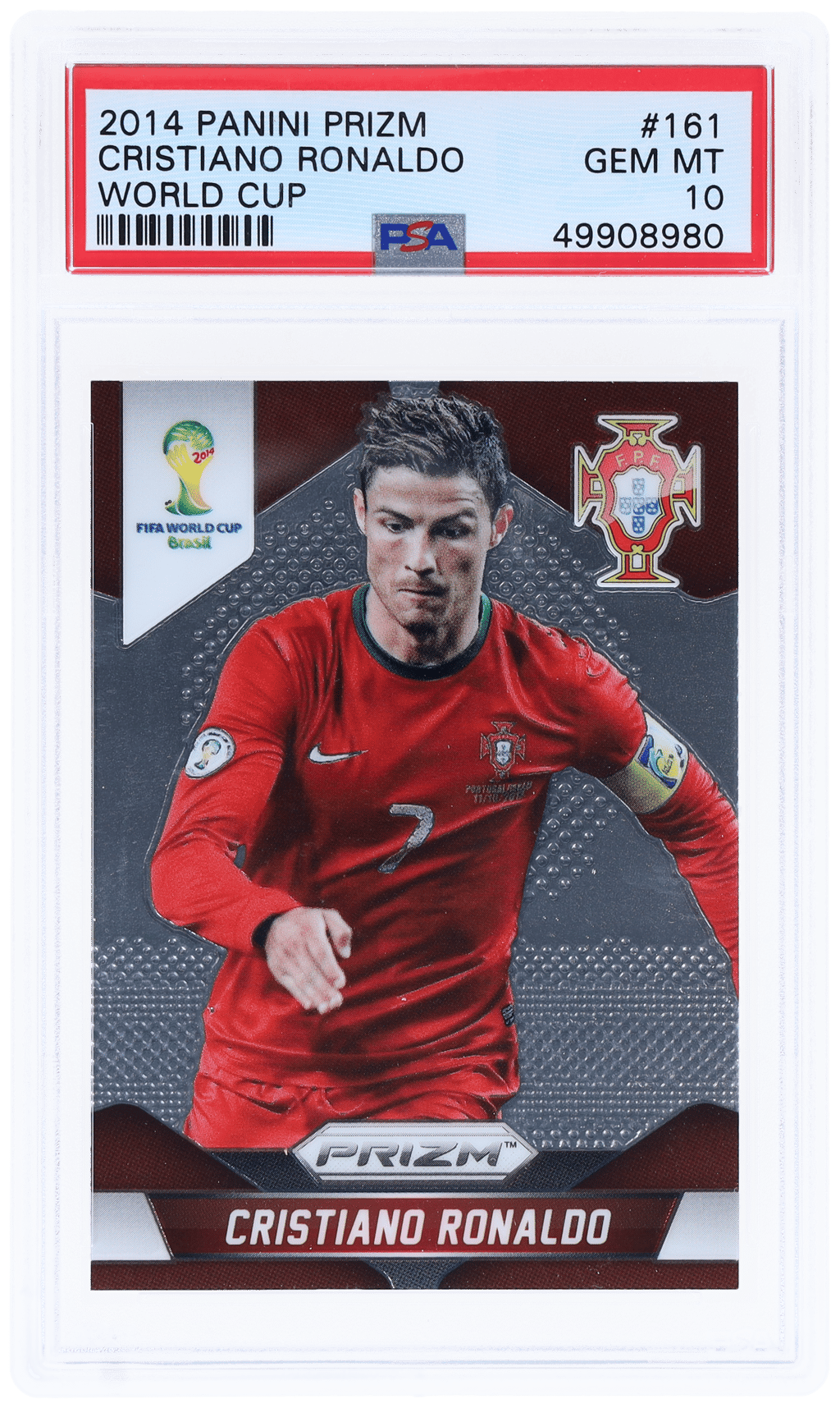 2014 Panini Prizm World Cup Cristiano Ronaldo #161 PSA 10