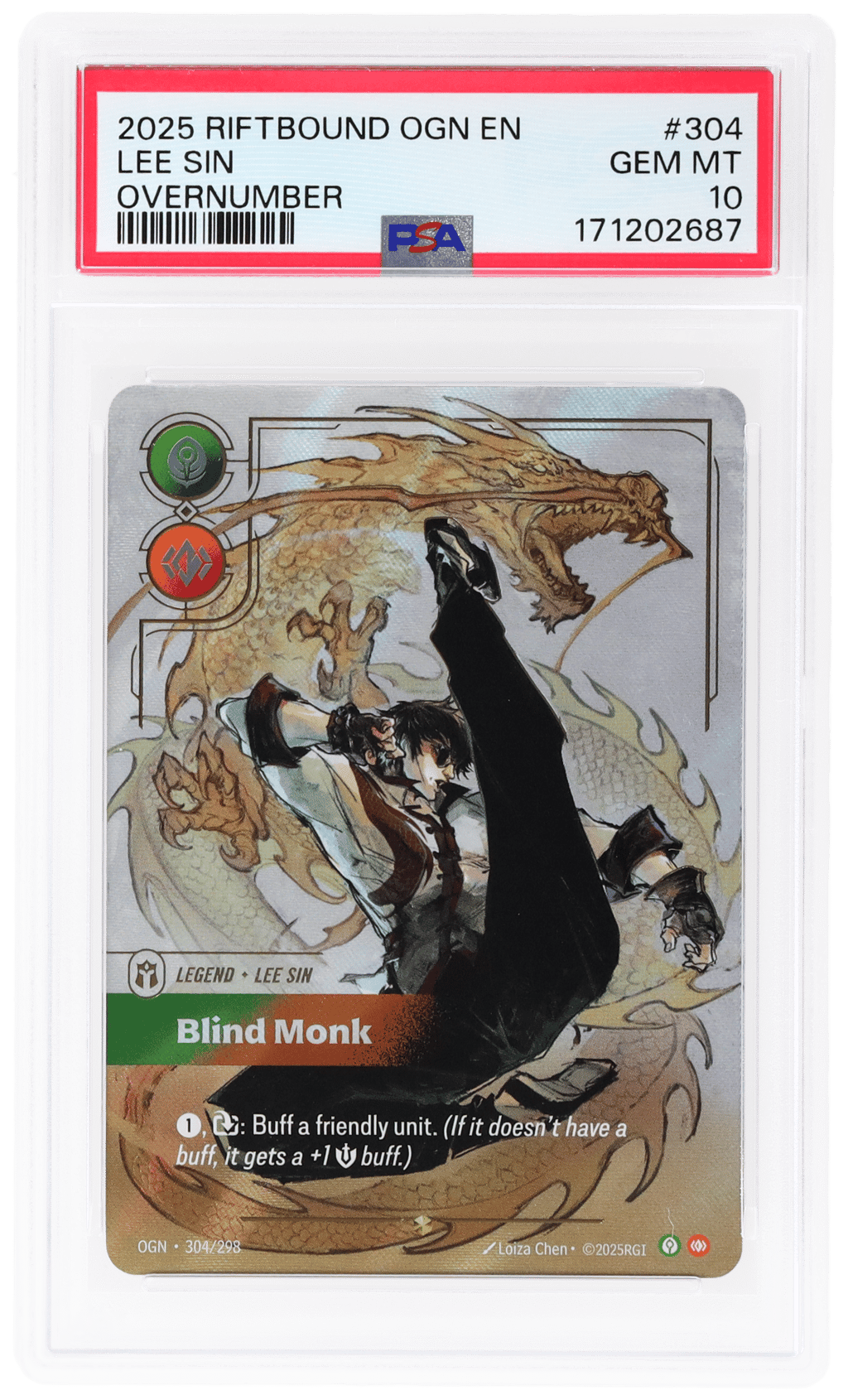 2025 Riftbound League of Legends Origins Overnumber Lee Sin #304 PSA 10