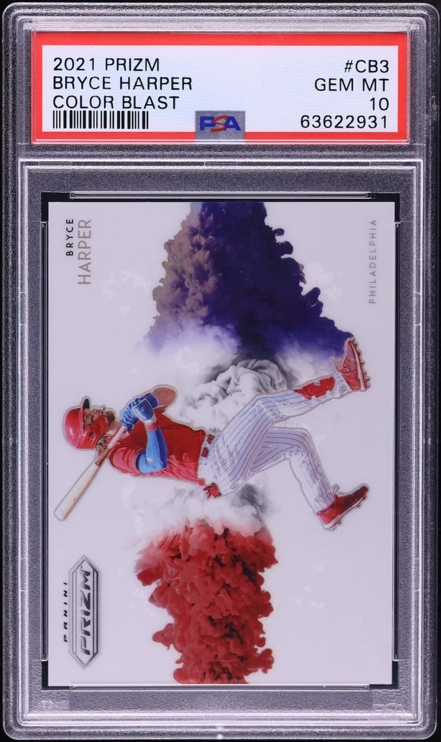 2021 Panini Prizm Color Blast Bryce Harper #CB3 PSA 10 GEM MINT