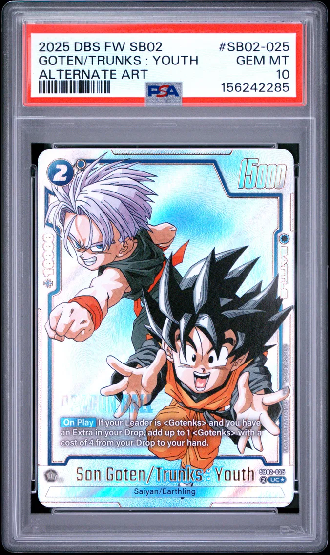 2025 #SB02-025 Son Goten/Trunks : Youth PSA 10 Dragon Ball Super Card Game Fusion World Manga Booster 02 — Uncommon