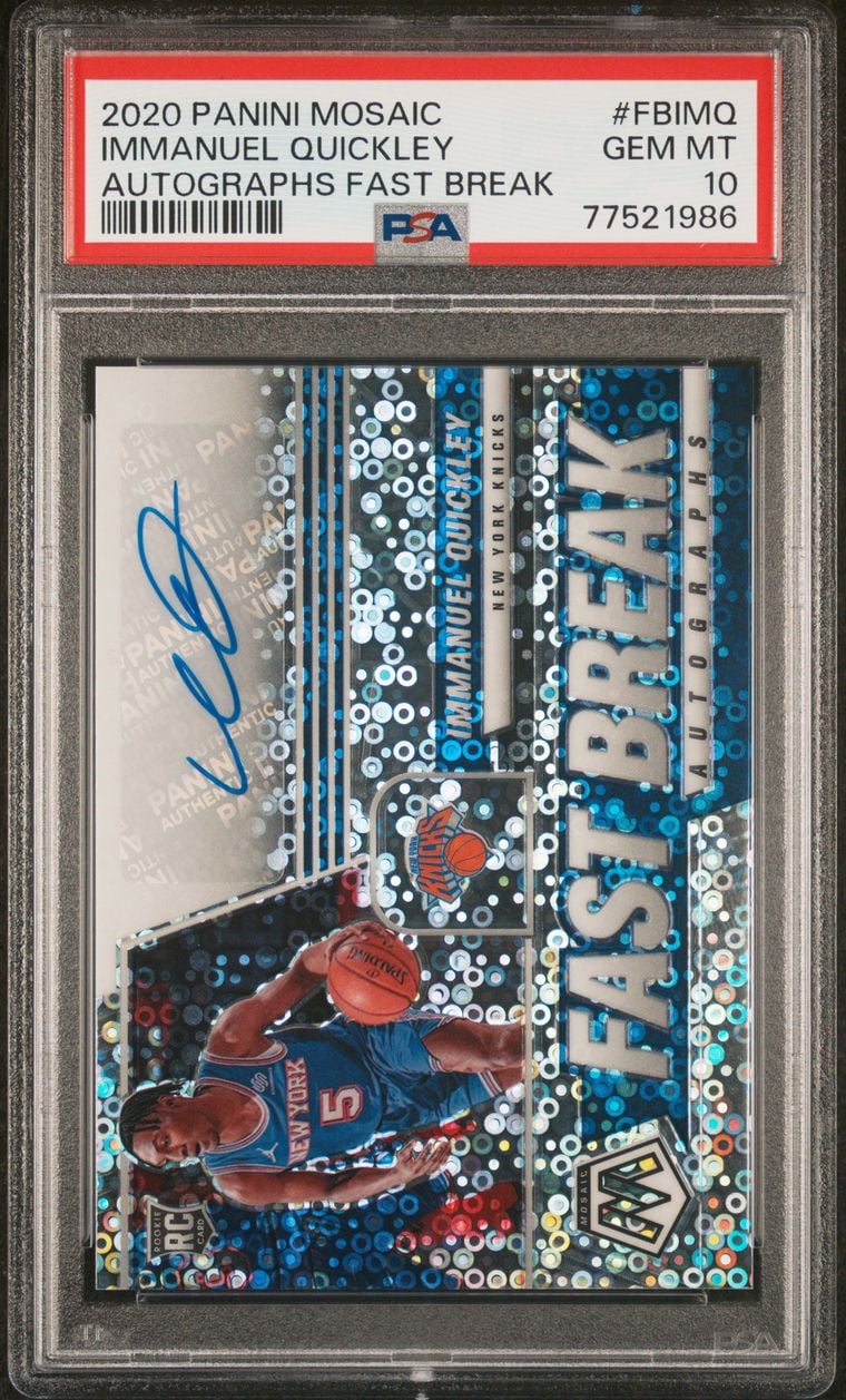 2020 IMMANUEL QUICKLEY PANINI MOSAIC FAST BREAK PSA 10.0