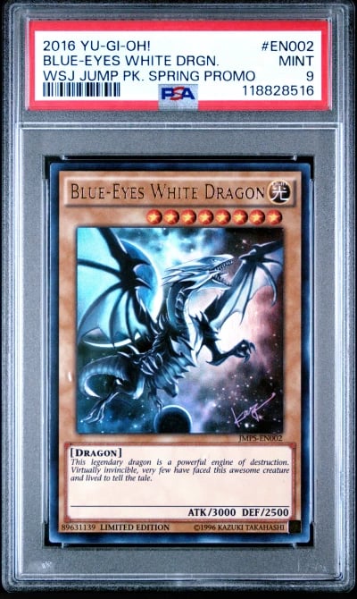 2016 YU-GI-OH! WSJ JUMP PACK SPRING PROMO EN002 BLUE-EYES WHITE DRAGON PSA 9