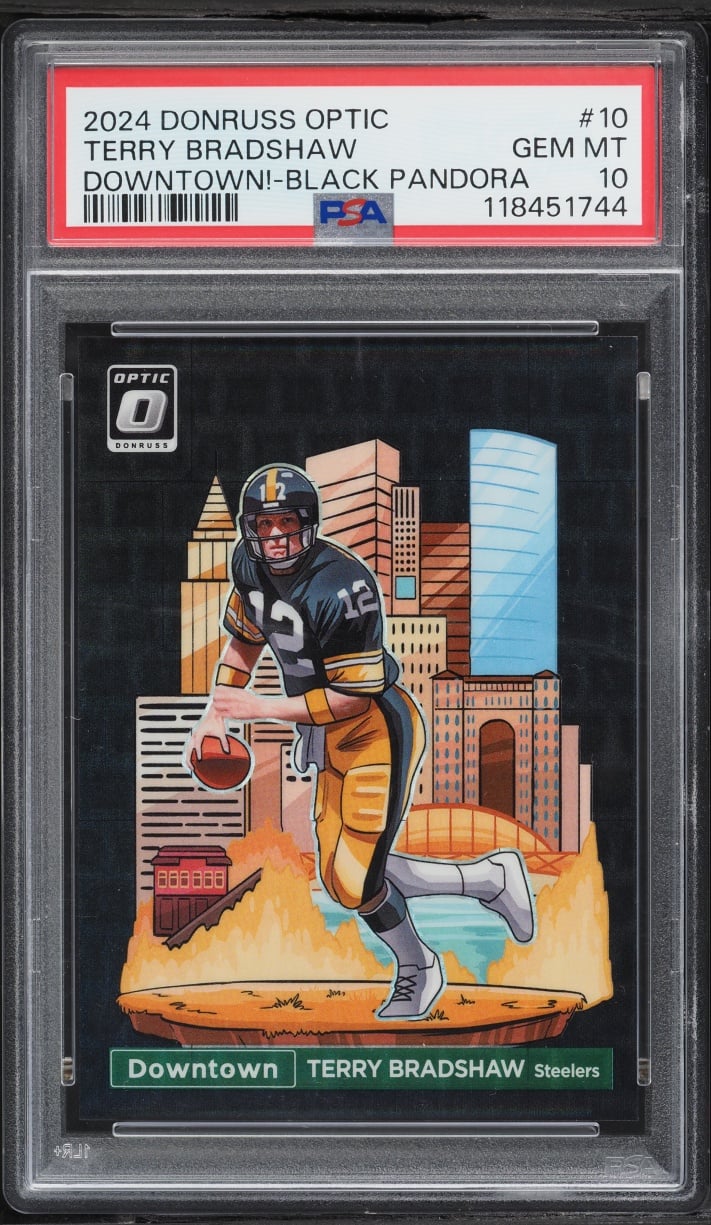 2024 Donruss Optic Downtown Black Pandora Terry Bradshaw /25 #10 PSA 10 GEM MINT
