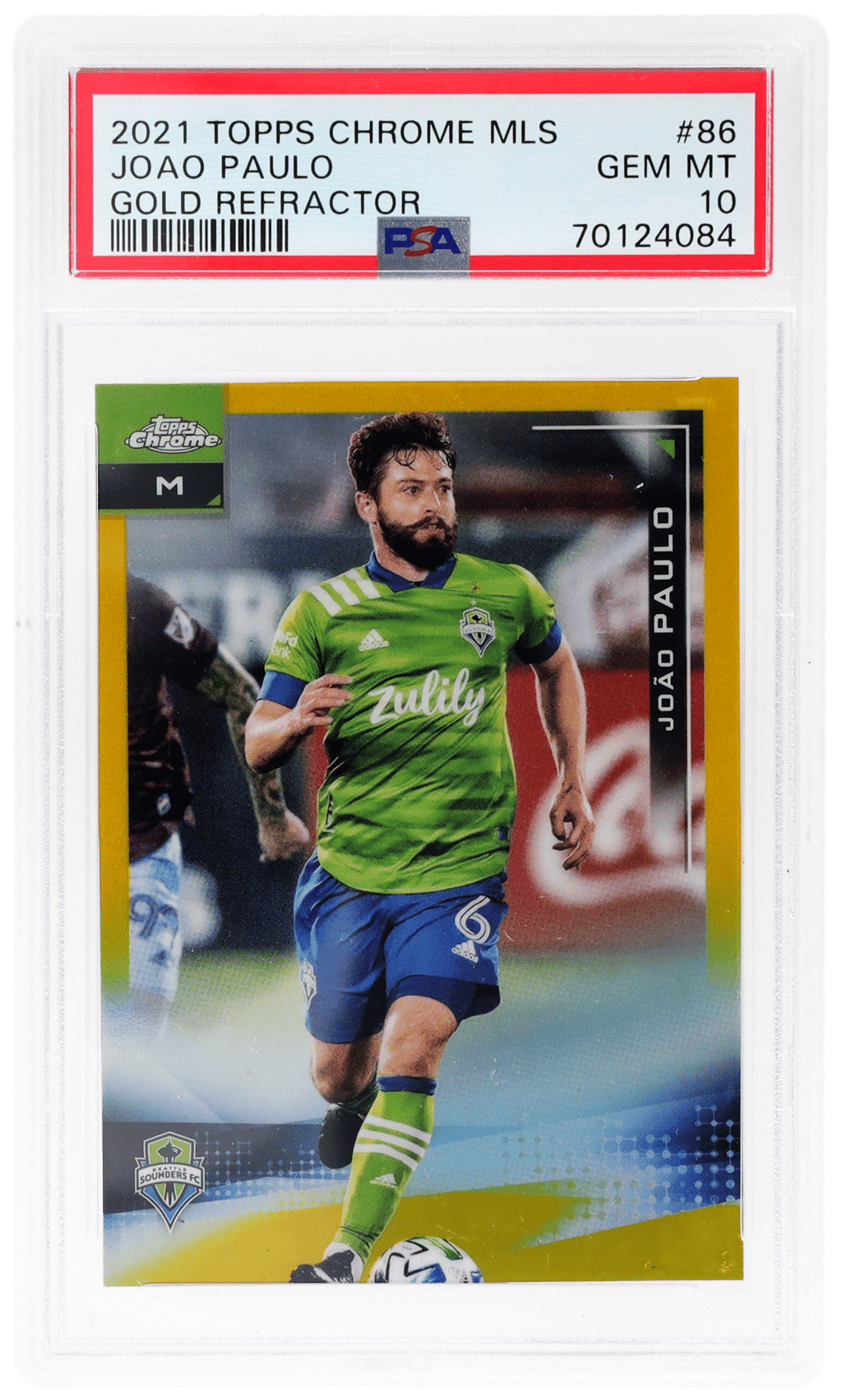2021 Topps Chrome MLS Gold Refractor Joao Paulo Mior #86 3/50 PSA 10
