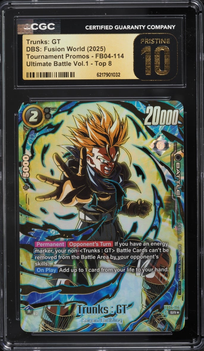 2025 Dragon Ball Super Fusion World Promo Ultimate Battle Vol.1 Top 8 Trunks GT CGC 10 PRISTINE