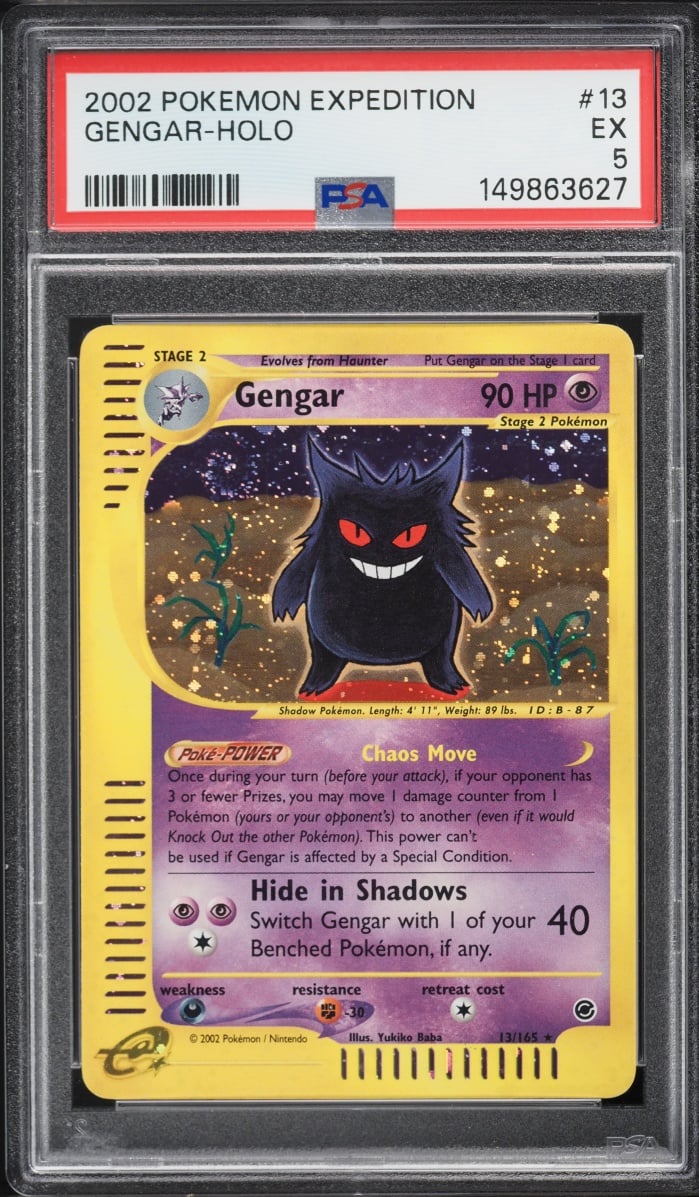 2002 Pokemon Expedition Holo Gengar #13 PSA 5 EX