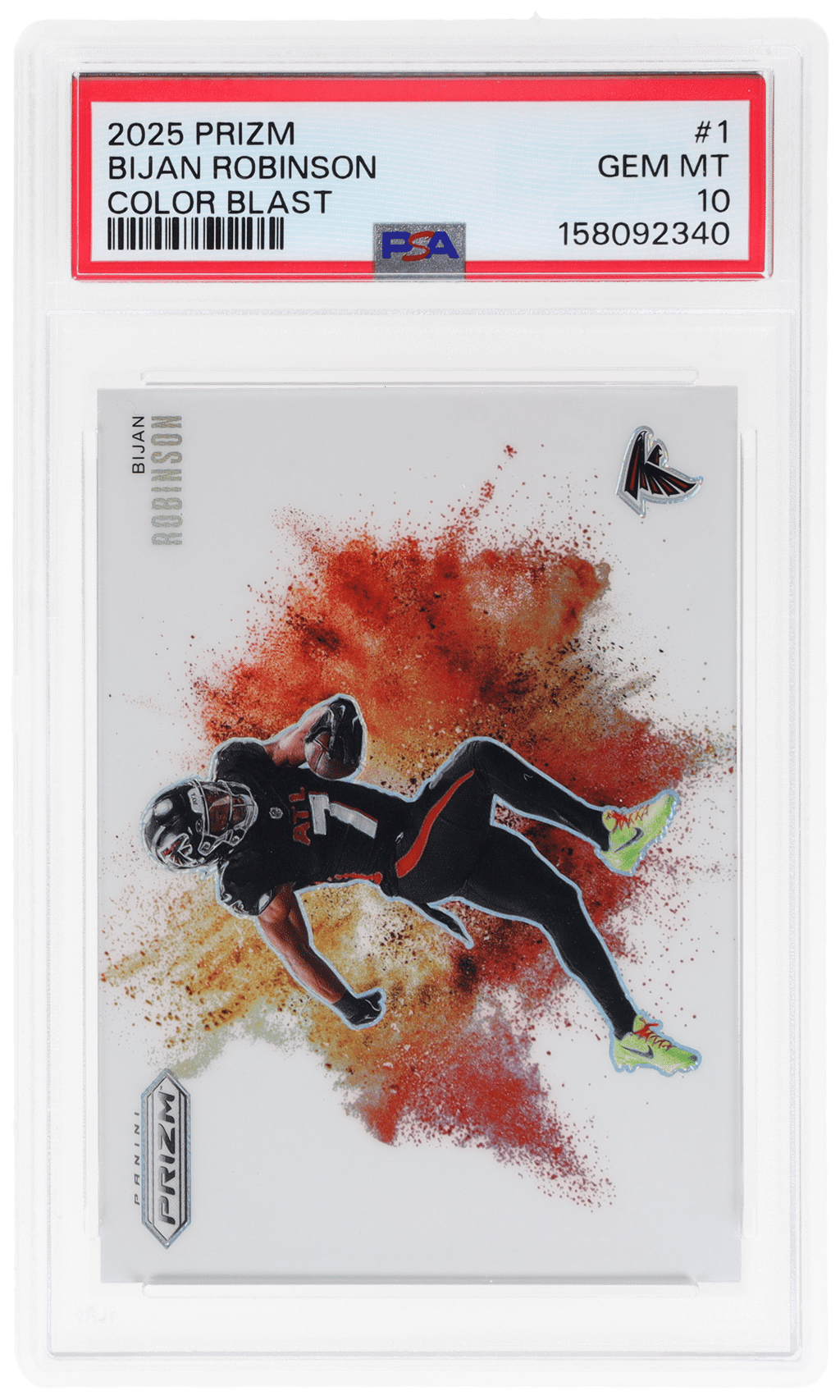 2025 Panini Prizm Color Blast Bijan Robinson #1 PSA 10