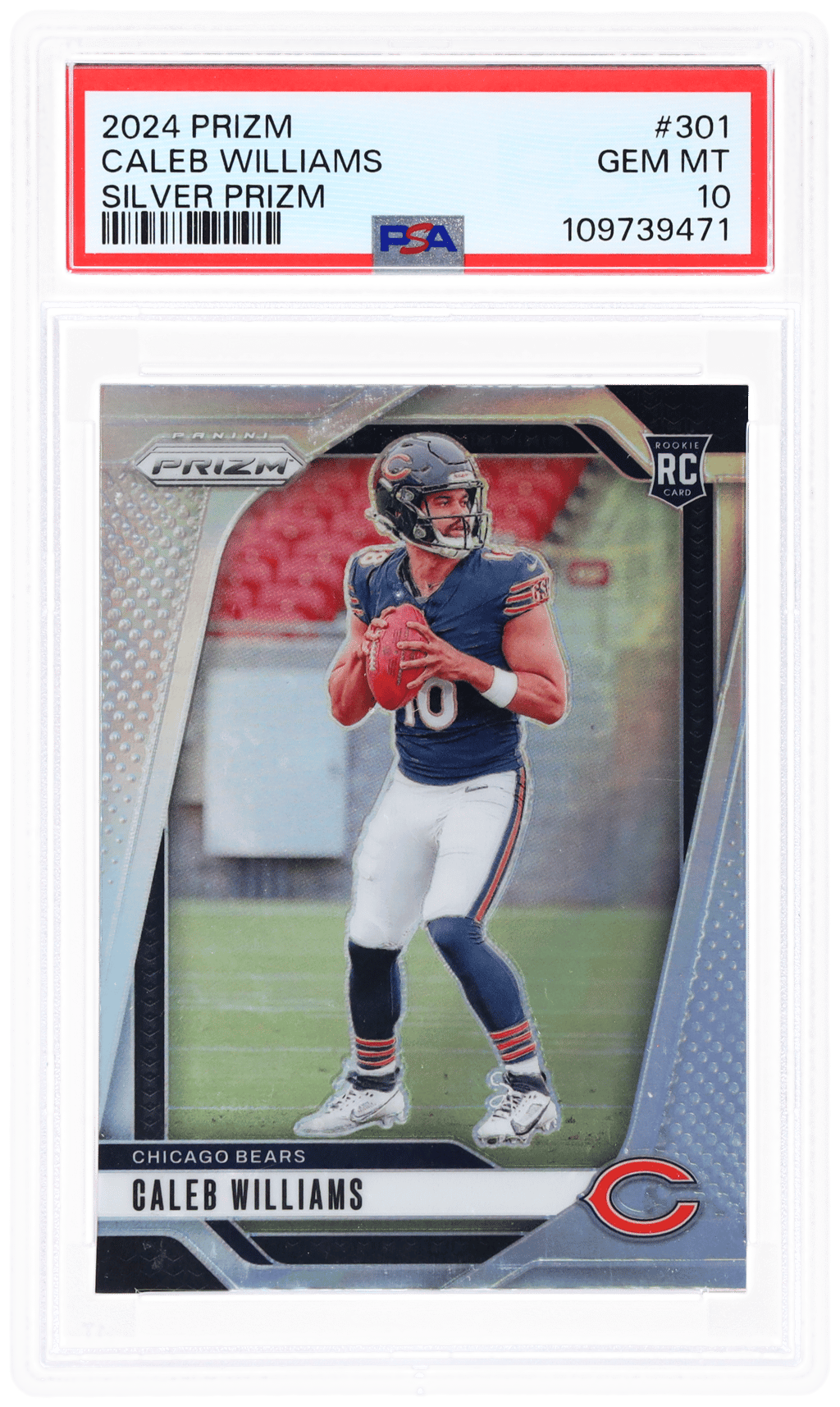 2024 Panini Prizm Silver Prizm Caleb Williams #301 PSA 10