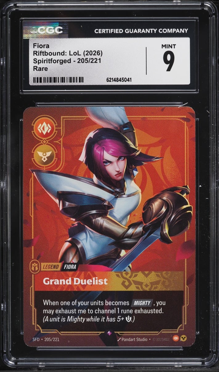 2026 Riftbound League Of Legends LoL Spiritforged Fiora #205 CGC 9 MINT