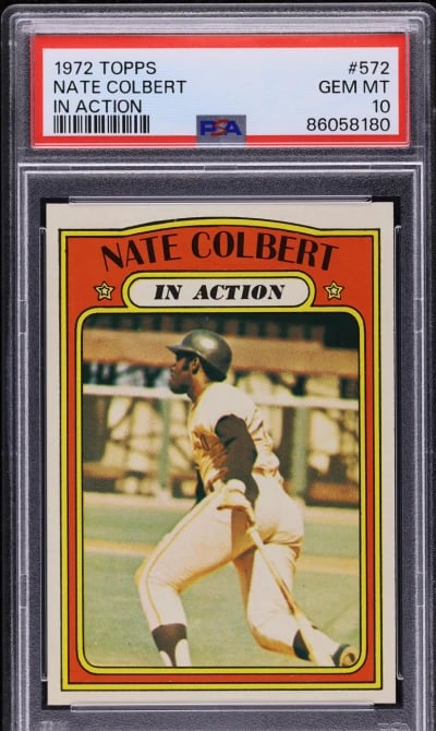1972 Topps Nate Colbert IN ACTION #572 PSA 10 GEM MINT