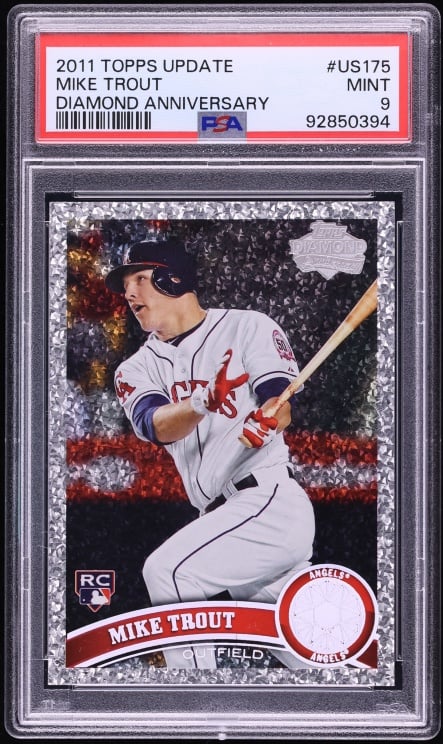 2011 Topps Update Diamond Anniversary Mike Trout ROOKIE #US175 PSA 9 MINT