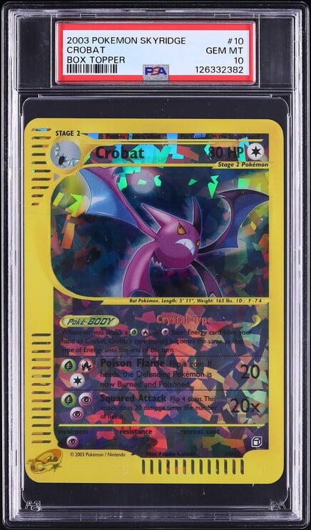 2003 Pokemon Skyridge Box Topper Crobat #10 PSA 10 GEM MINT
