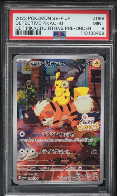 2023 Pokemon Japanese SV Promo Pre-Order Detective Pikachu #98 PSA 9 MINT