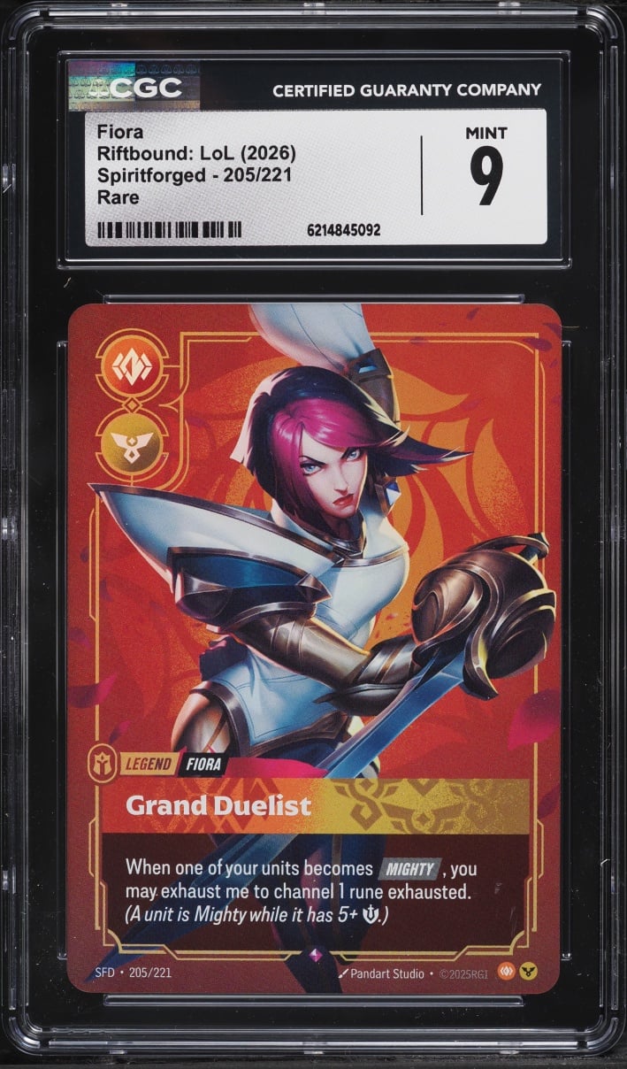 2026 Riftbound League Of Legends LoL Spiritforged Fiora #205 CGC 9 MINT