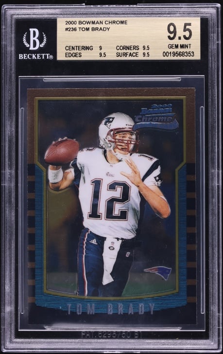 2000 Bowman Chrome Tom Brady ROOKIE #236 BGS 9.5 GEM MINT