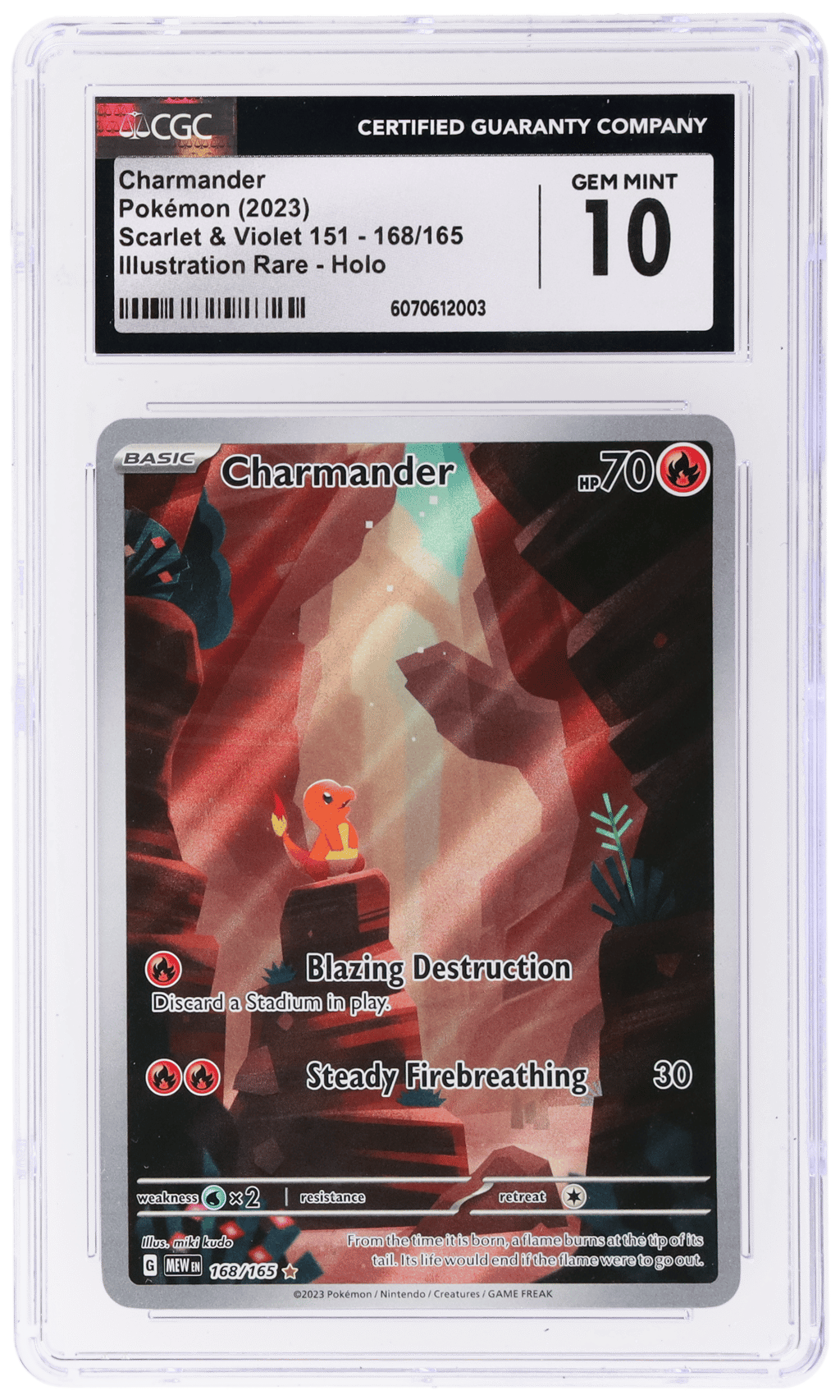 2023 Pokemon Mew Illustration Rare Charmander #168 CGC 10