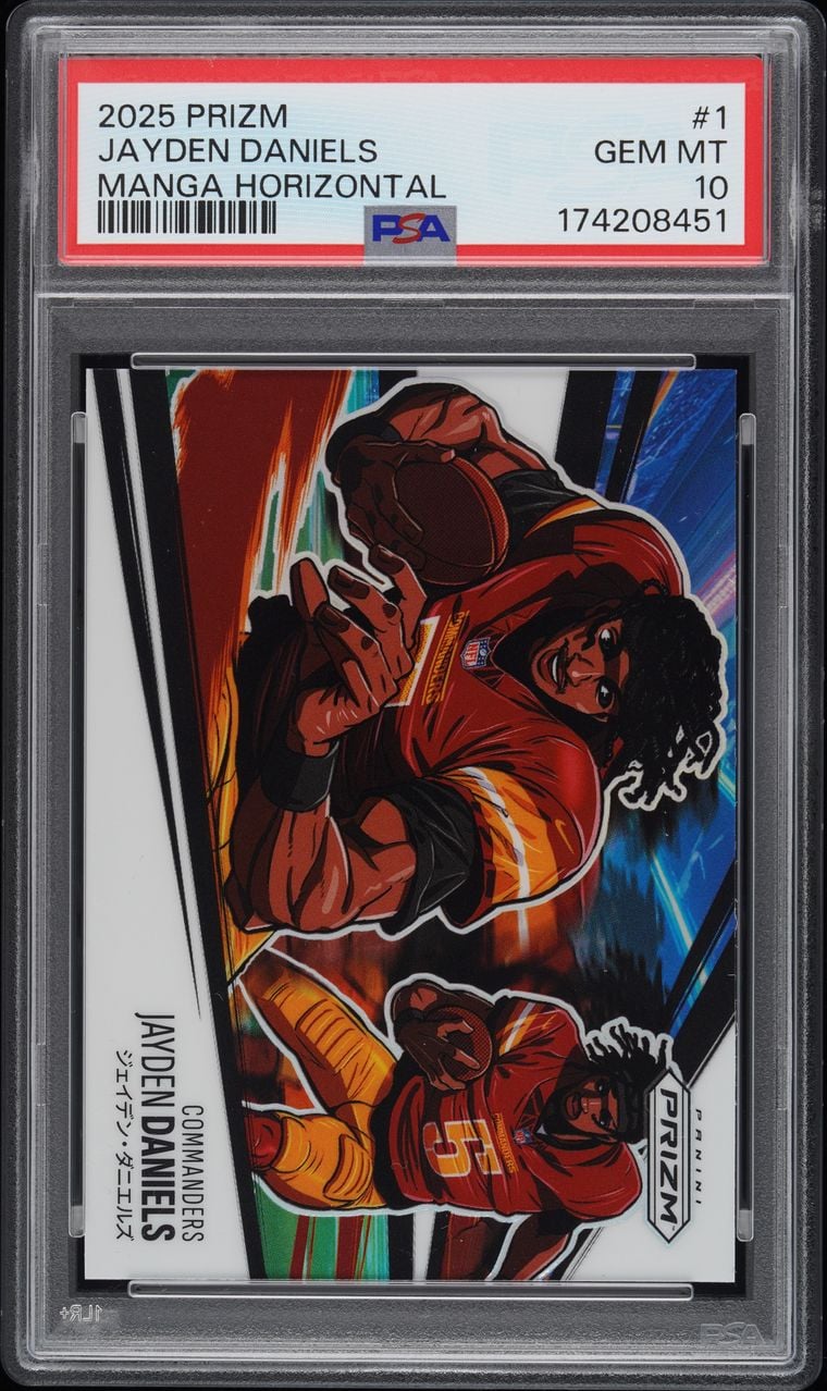 2025 Jayden Daniels #1 Prizm Manga Horizontal PSA 10.0