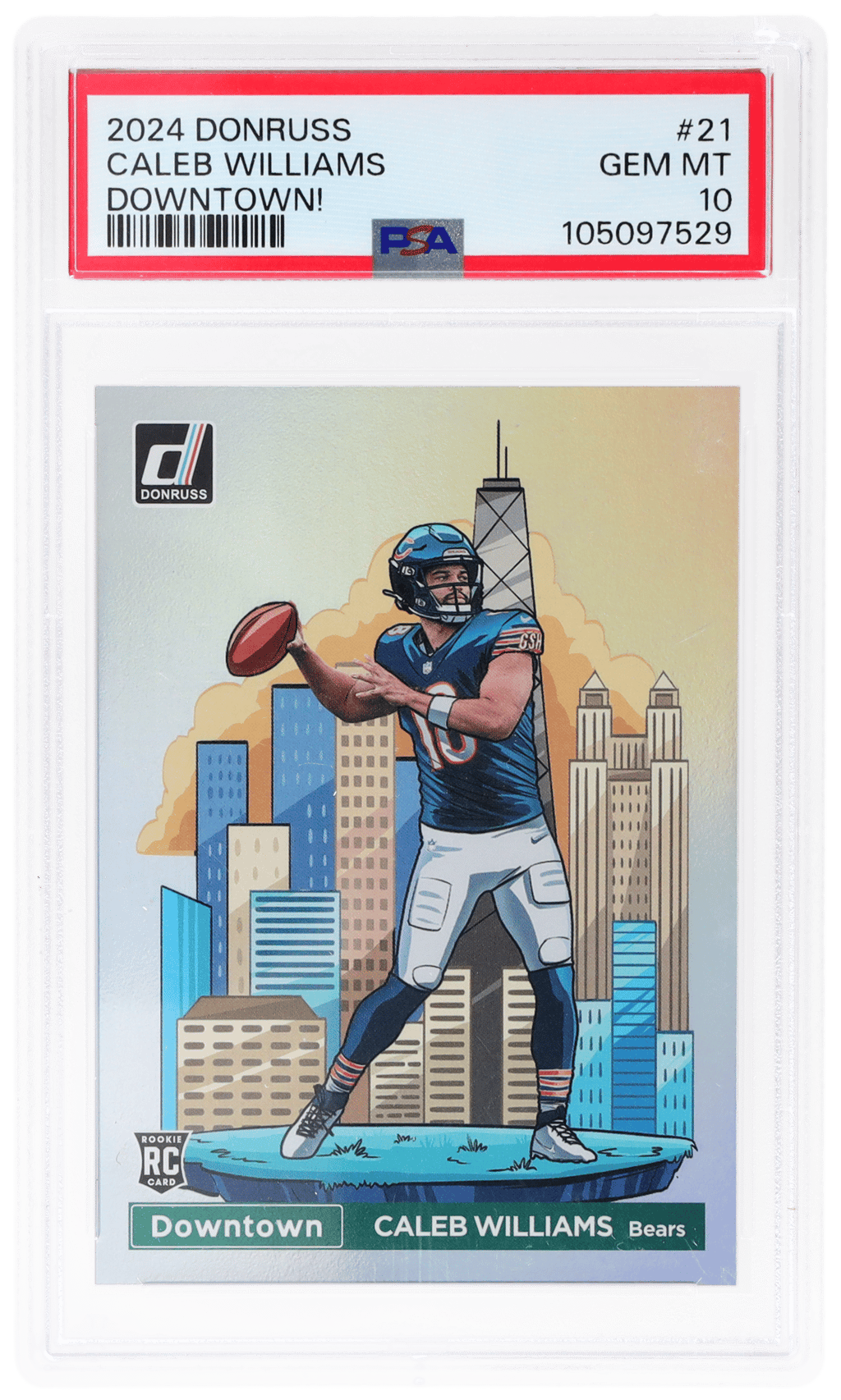 2024 Donruss Downtown! Caleb Williams #21 PSA 10