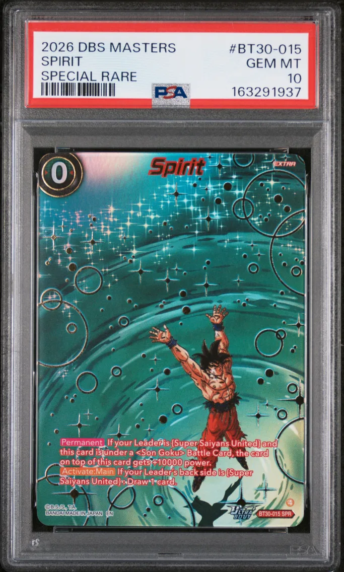 2026 #BT30-015 Spirit PSA 10 Dragon Ball Super Card Game Masters Series 30 Three Glorious Fighters — Rare